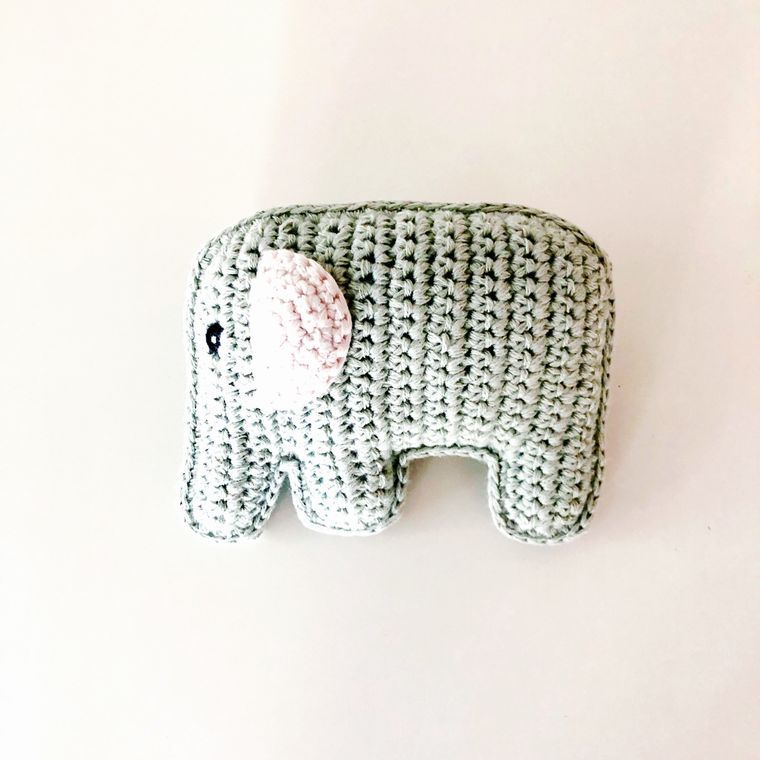 Organic Elephant Rattle - Sage