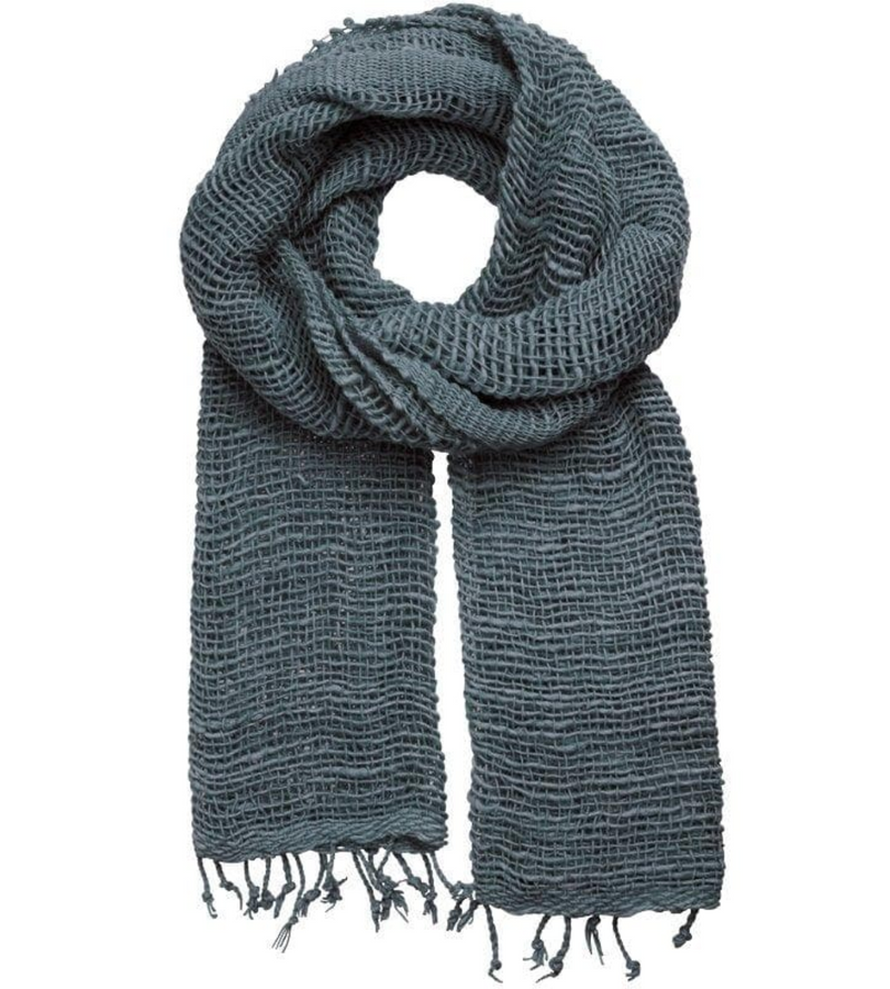 Free Weave Handwoven Cotton Scarf - Charcoal