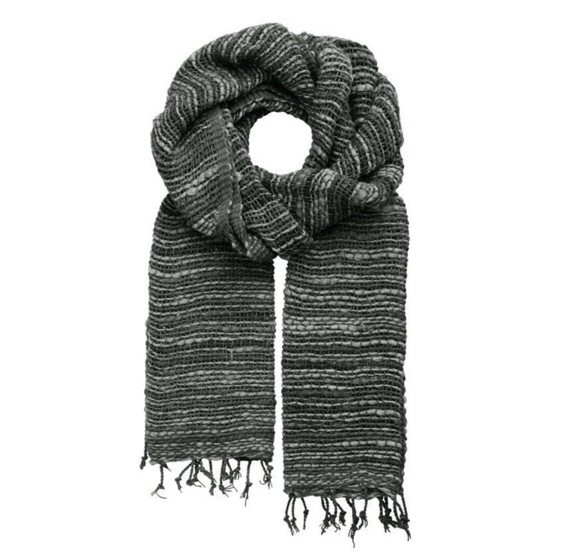 Free Weave Handwoven Cotton Scarf - Charcoal Fusion