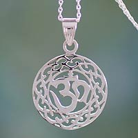 Artisan Crafted Necklace from India, "Spiritual Om"