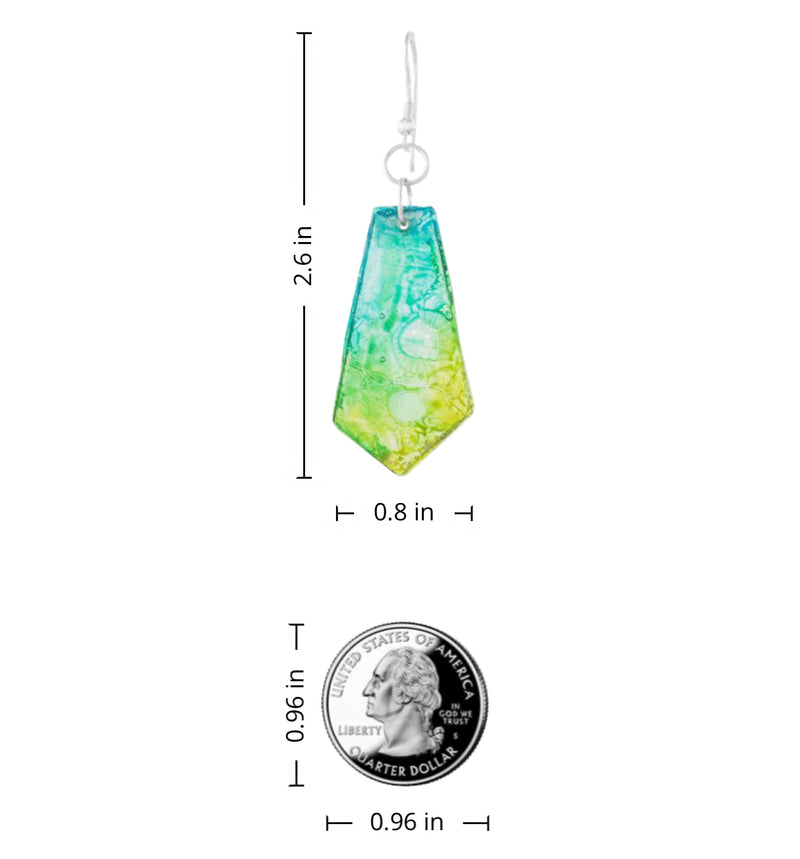 Handmade Recycled CD Dangle Earrings from Guatemala, "Vibrant Ocean"