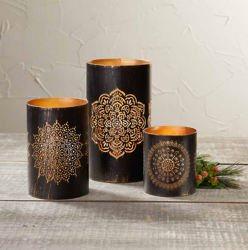 Iron Mandala Lantern Set