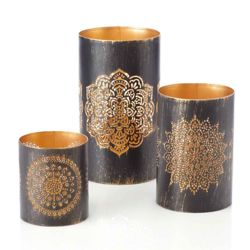 Iron Mandala Lantern Set