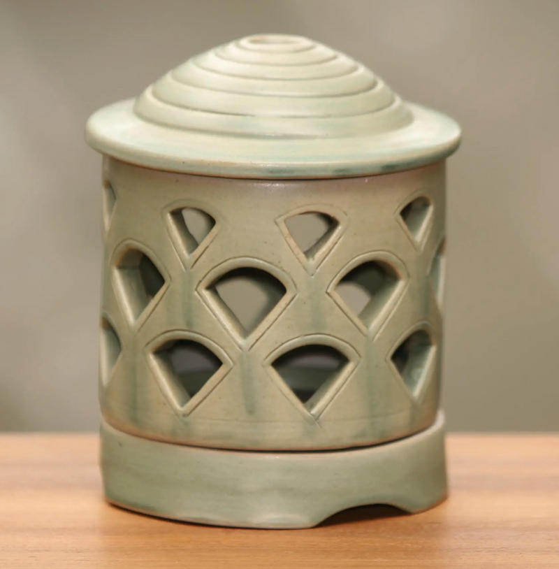 Fair Trade Ceramic Tealight Candleholder, "Cupola Light"