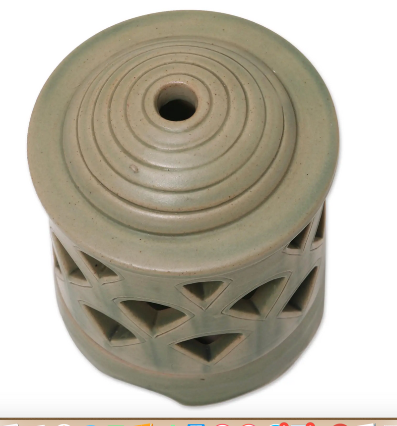 Fair Trade Ceramic Tealight Candleholder, "Cupola Light"