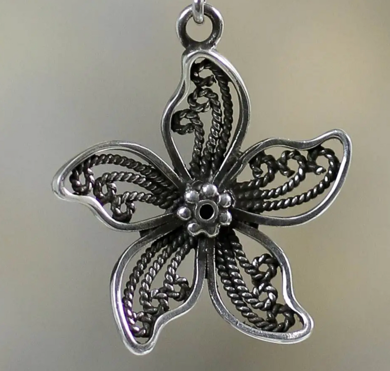 Artisan Crafted Sterling Silver Peruvian Necklace, "Iris Wonder"