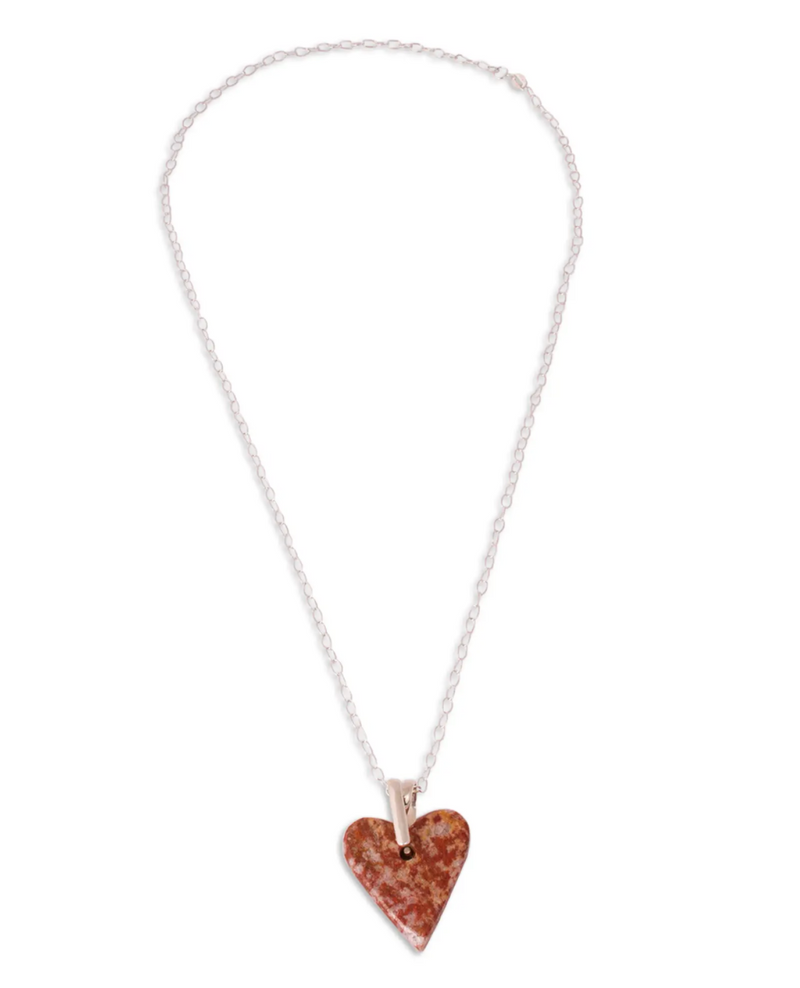 Heart-Shaped Marble Pendant Necklace from Mexico, "Love for the Earth"