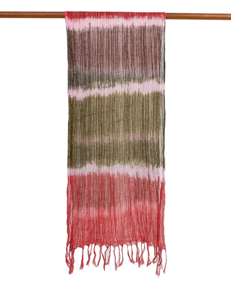 Hand Woven Pink and Brown Wrap Scarf from Thailand, "Sweet Style"