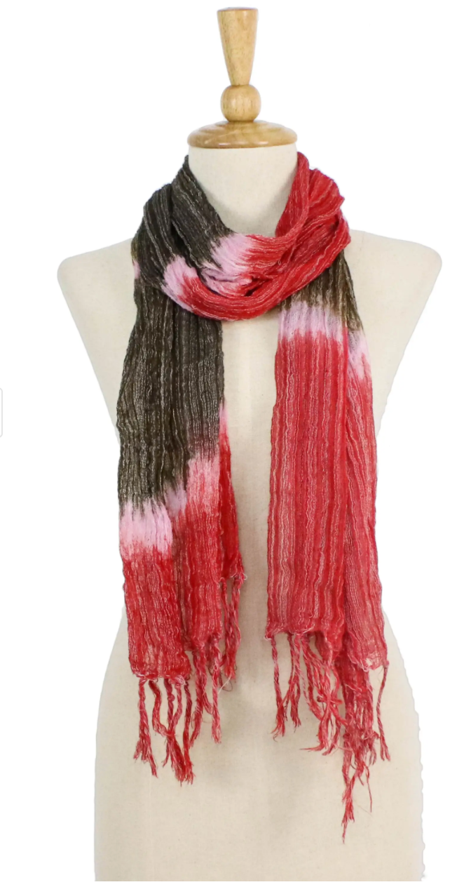 Hand Woven Pink and Brown Wrap Scarf from Thailand, "Sweet Style"