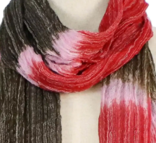 Hand Woven Pink and Brown Wrap Scarf from Thailand, "Sweet Style"