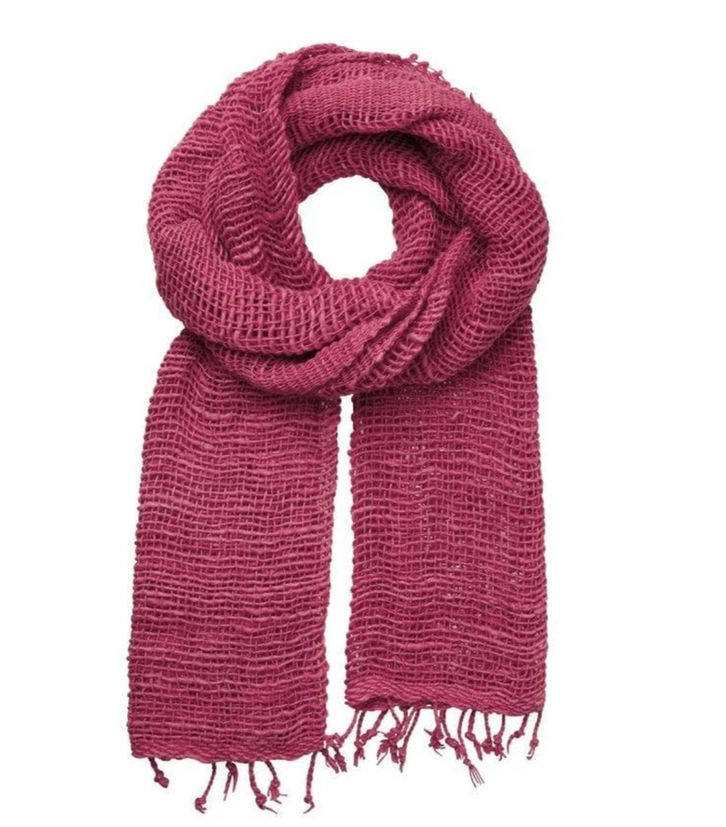 Free Weave Handwoven Cotton Scarf - Fuschia