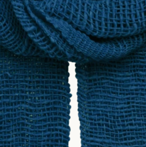 Free Weave Handwoven Cotton Scarf - Blue