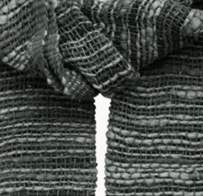 Free Weave Handwoven Cotton Scarf - Charcoal Fusion