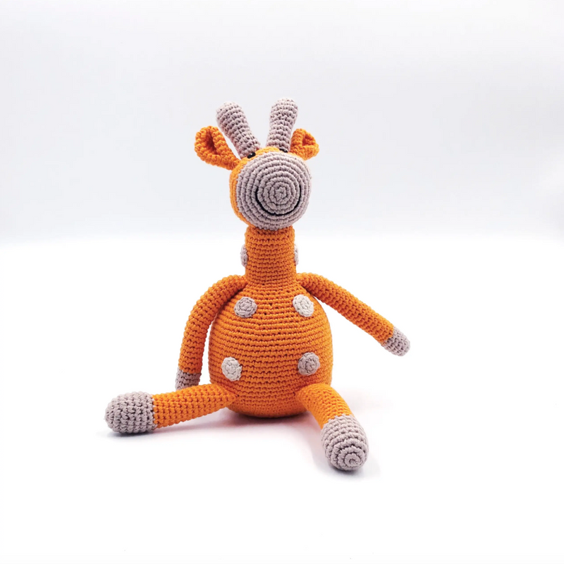 Organic Orange Giraffe Rattle