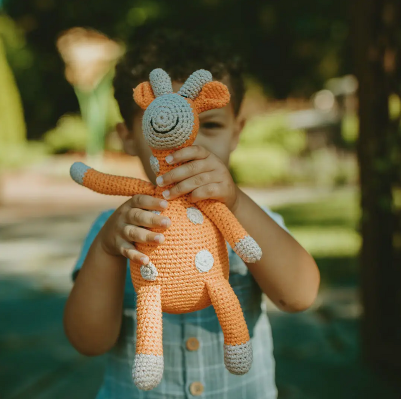 Organic Orange Giraffe Rattle