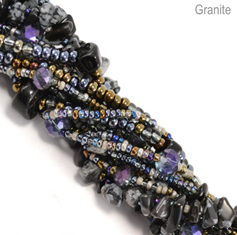 The fair trade 'Rock Candy' Magnetic Bracelet handmade in Guatemala - Granite