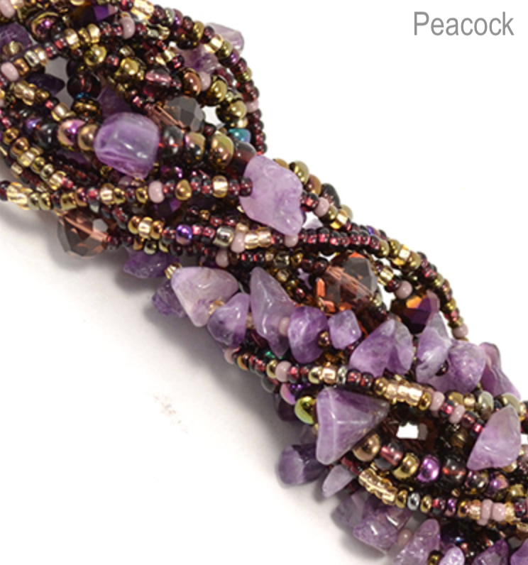 The fair trade 'Rock Candy' Magnetic Bracelet handmade in Guatemala - Peacock