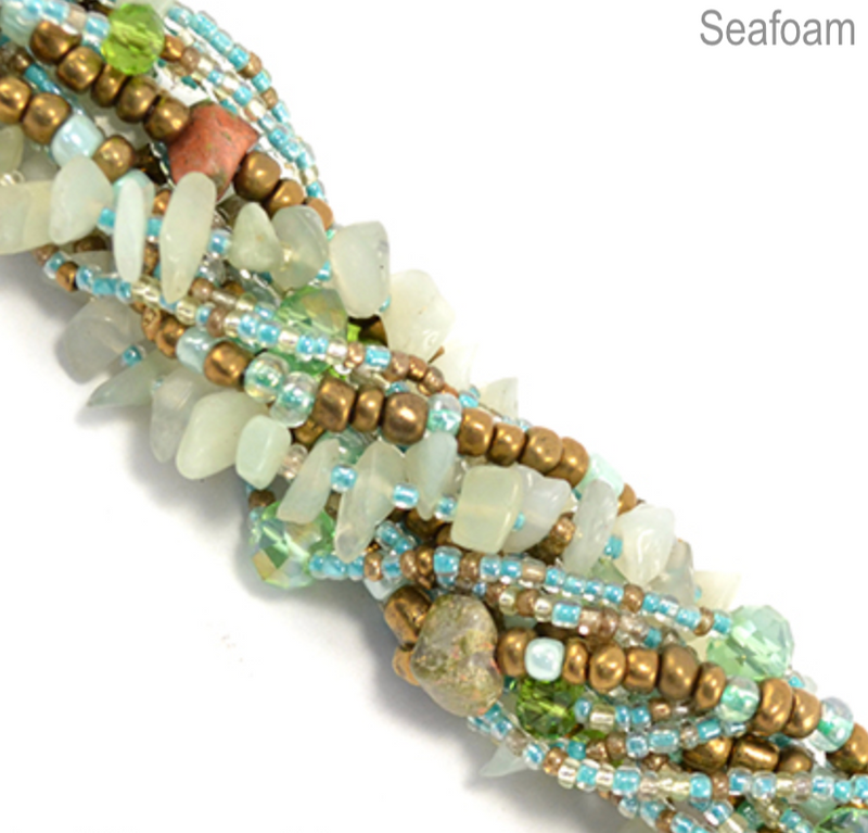 The fair trade 'Rock Candy' Magnetic Bracelet handmade in Guatemala - Seafoam Close-up