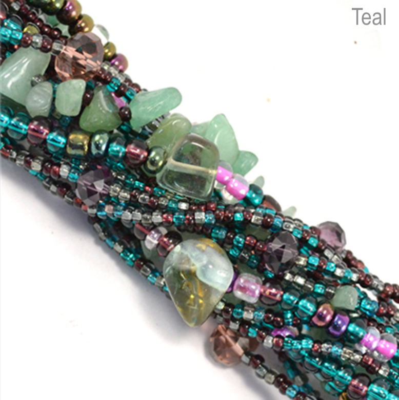 The fair trade 'Rock Candy' Magnetic Bracelet handmade in Guatemala - Teal